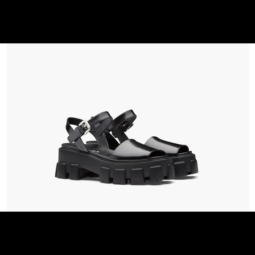 Prada Monolith brushed leather sandals